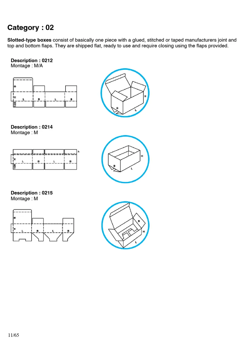 FEFCO 0212, 0213, 0214